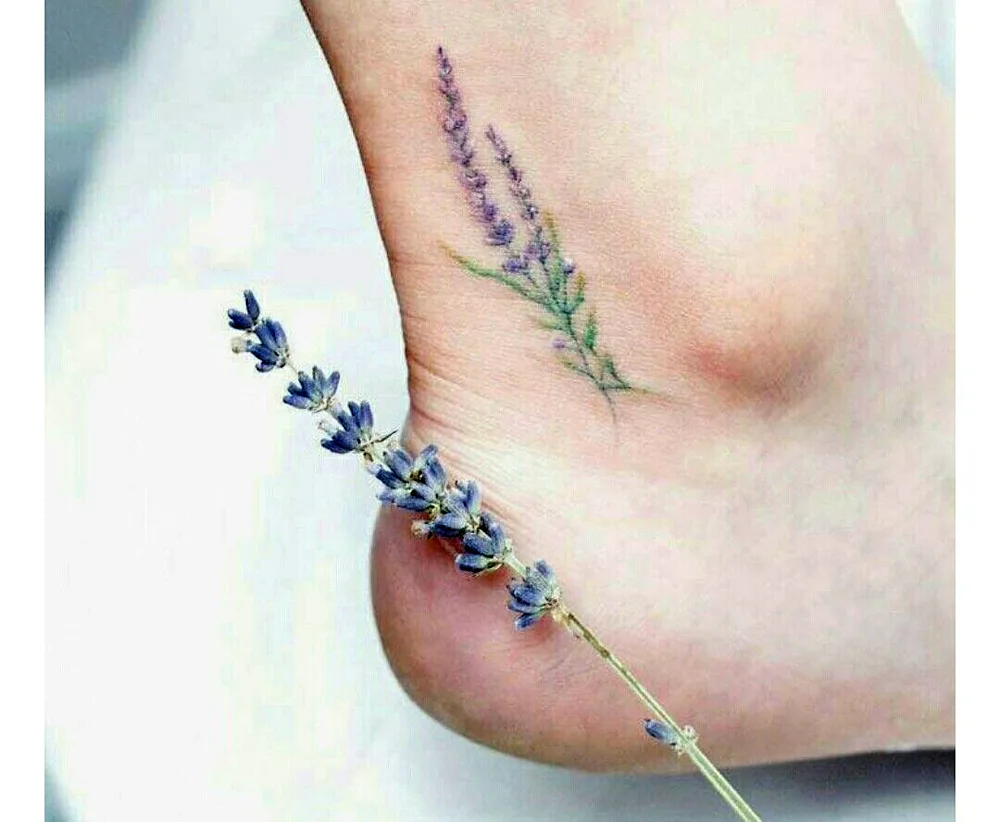 Lavender branch tattoo