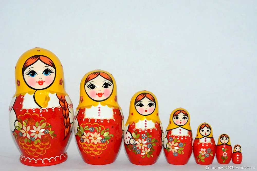 Vyatka matryoshka Inlaid with straw