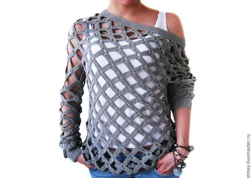 Knitted mesh sweater