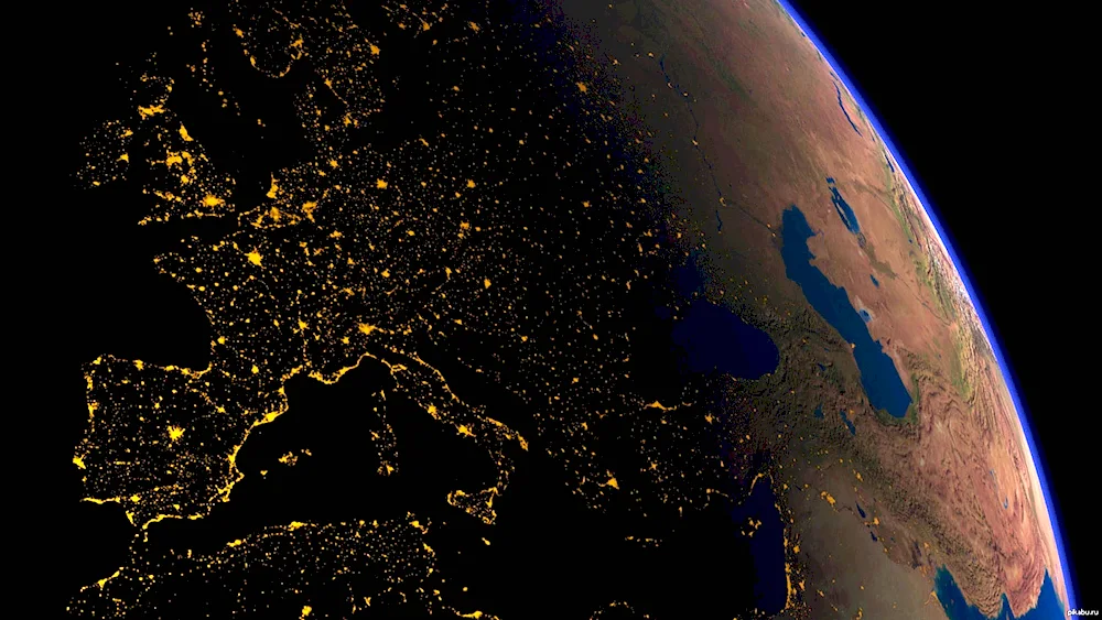 Europe from space at night