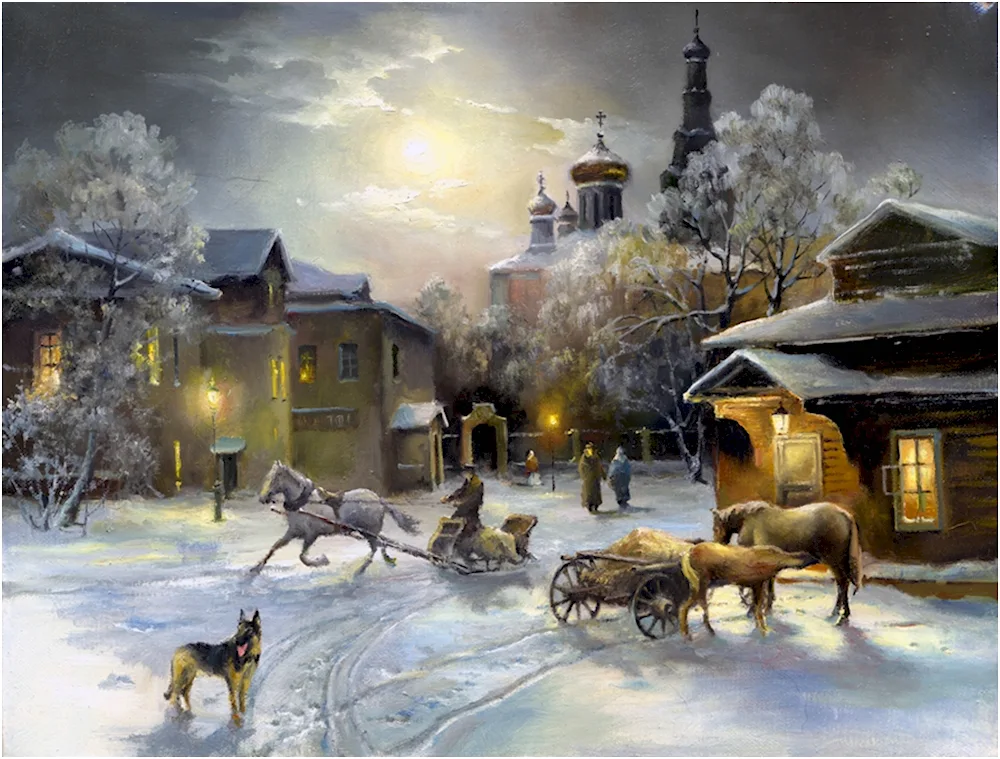 Viktor Tormosov Winter in the Village