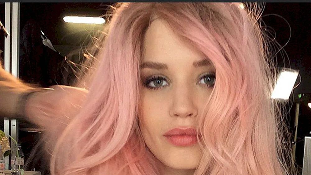 Victoria Bliss with pink strands pink hair