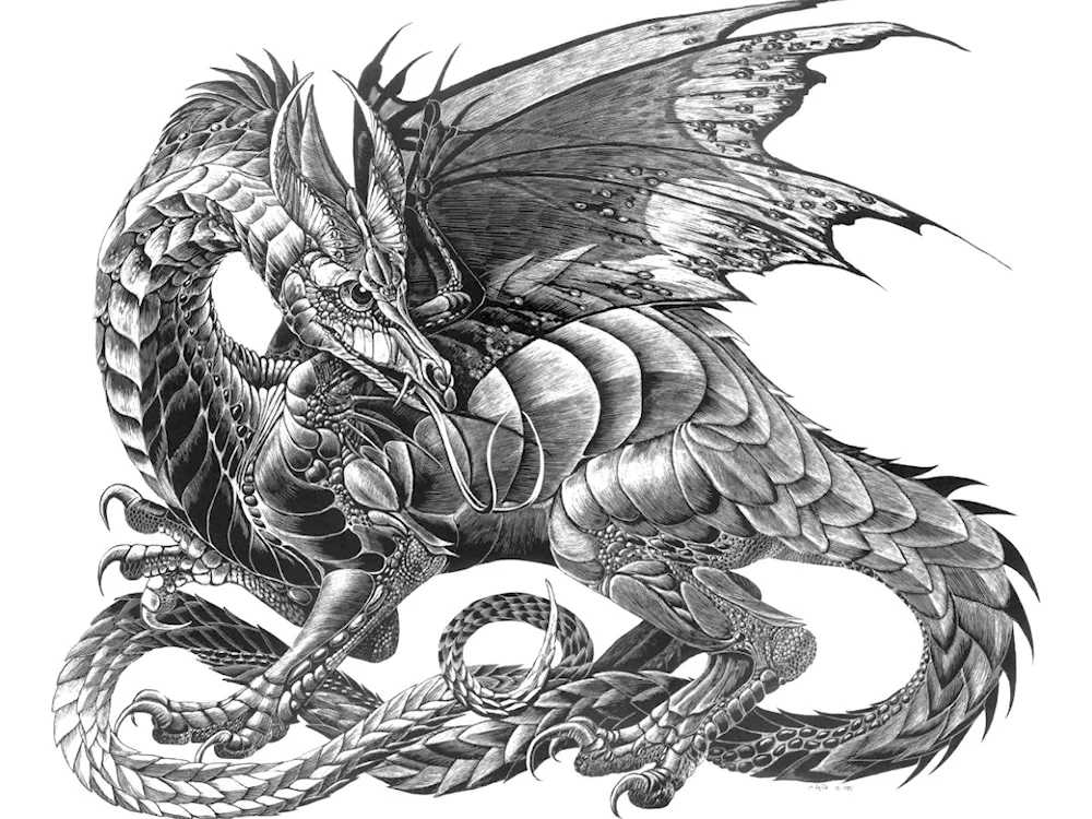 Tattoo dragon on shoulder