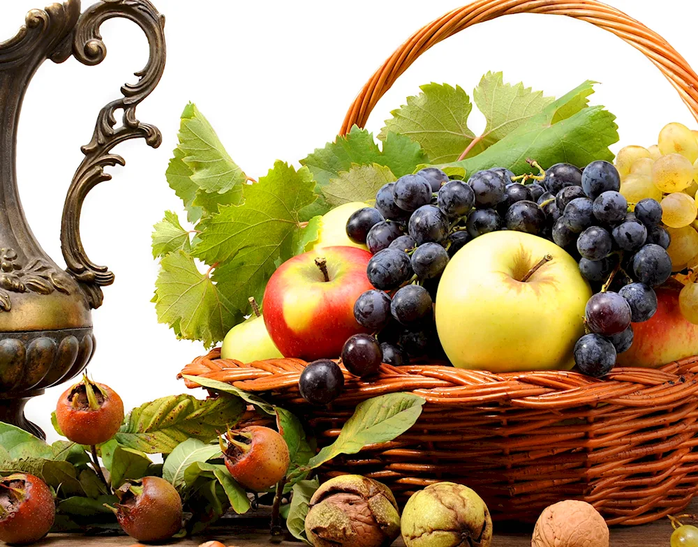 Grapes and apples