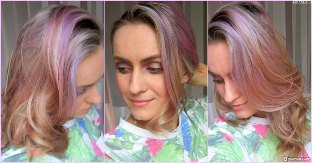 Pink hair toning on the Colouring
