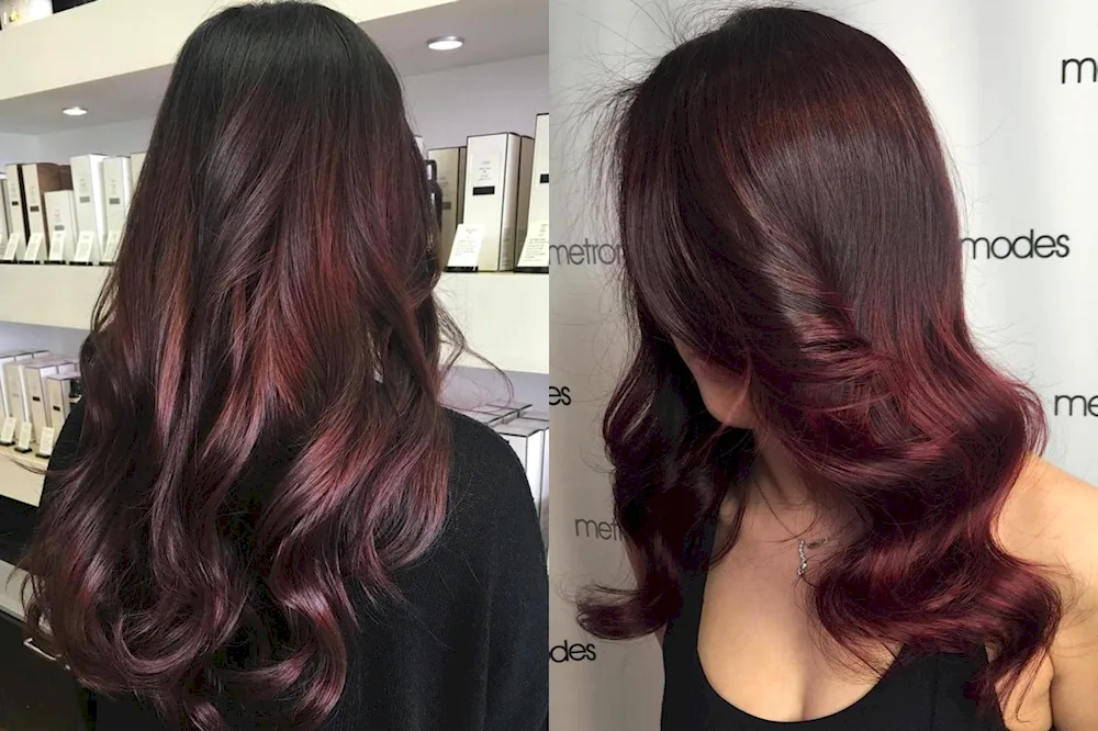 Chocolate cherry hair colouring