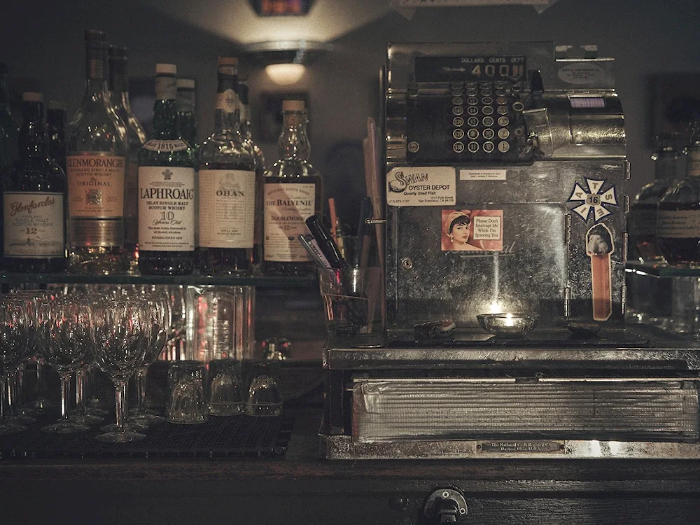 Whiskey on the bar counter