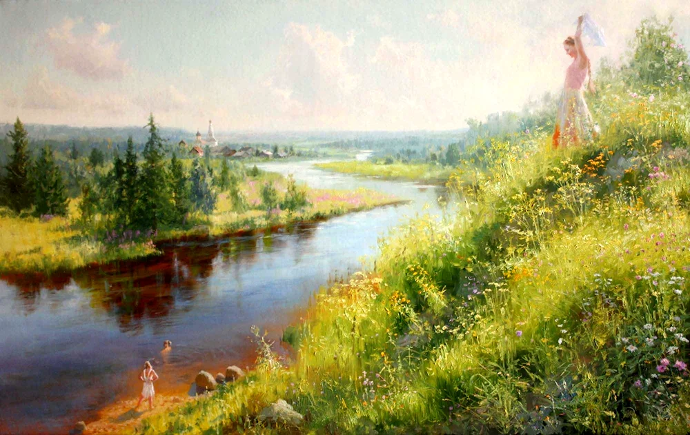Vladimir Yurievich Zhdanov village by the river