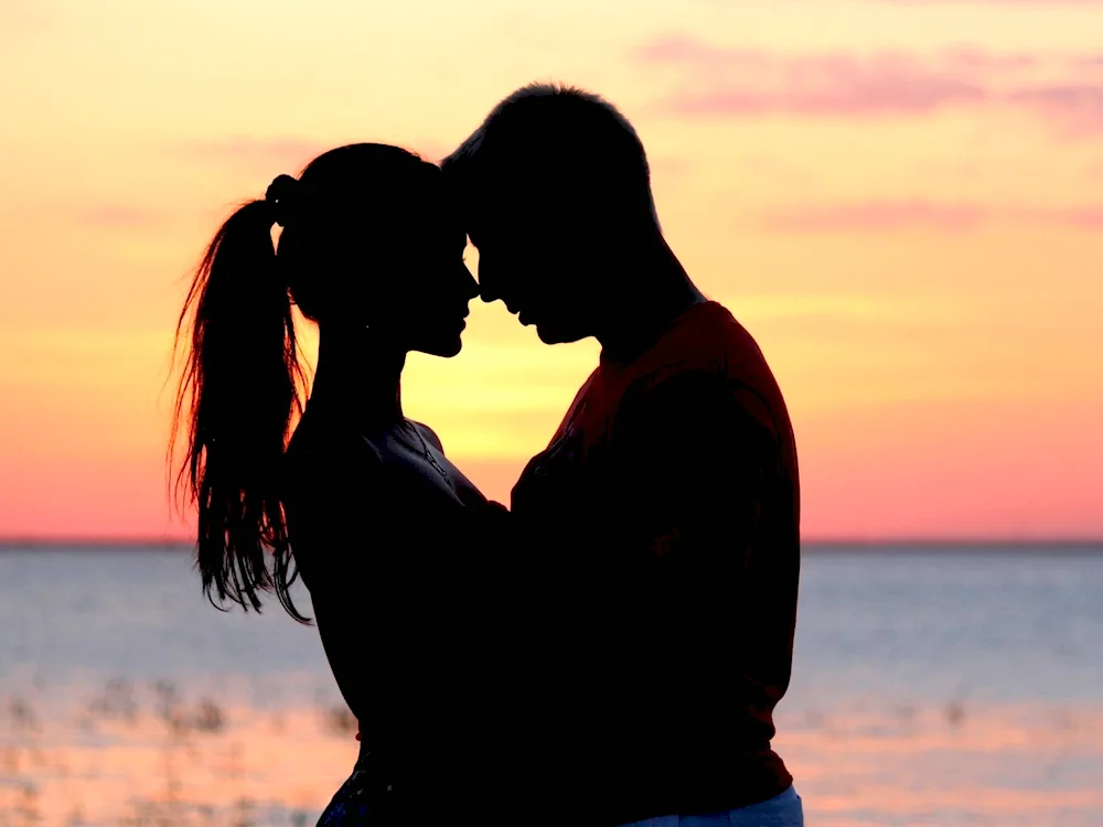 Lover's couple in the dark