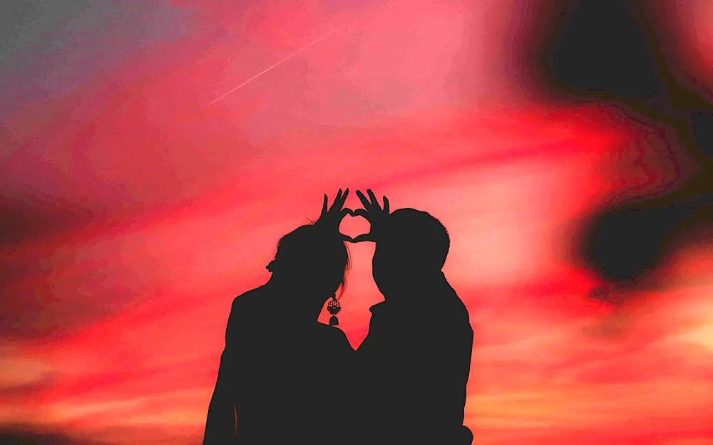 Loving silhouette