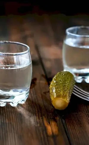 Water in a shot glass