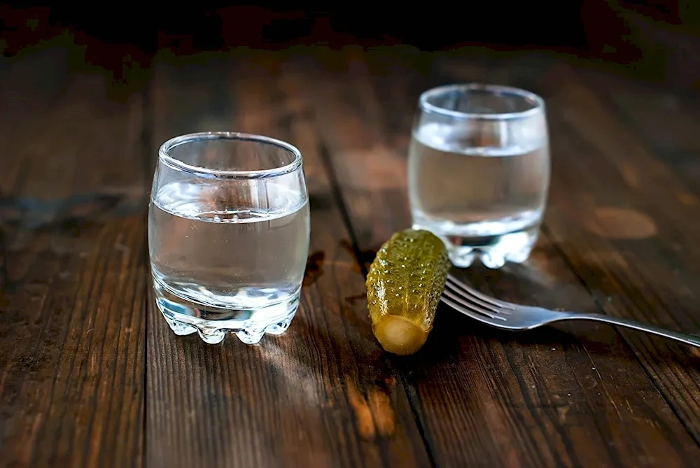 Water in a shot glass