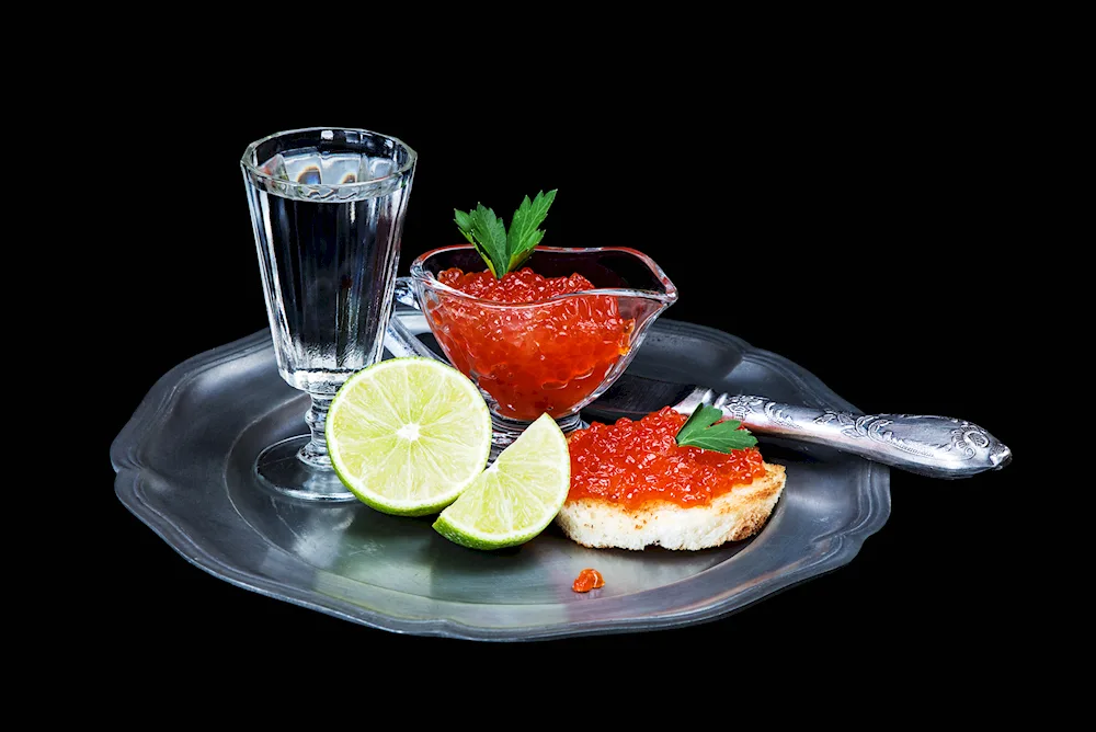 Vodka and caviar