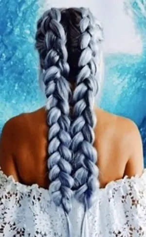 Waterfall 2 braids with kanekalon