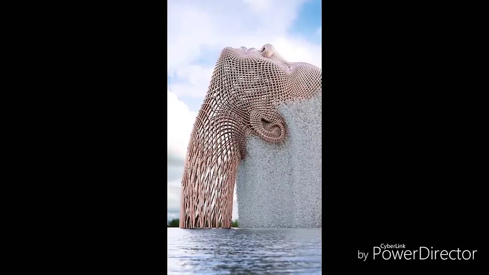 Waterfall in the shape of a woman's head