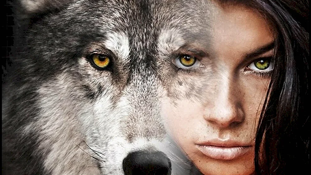 Wolf and woman