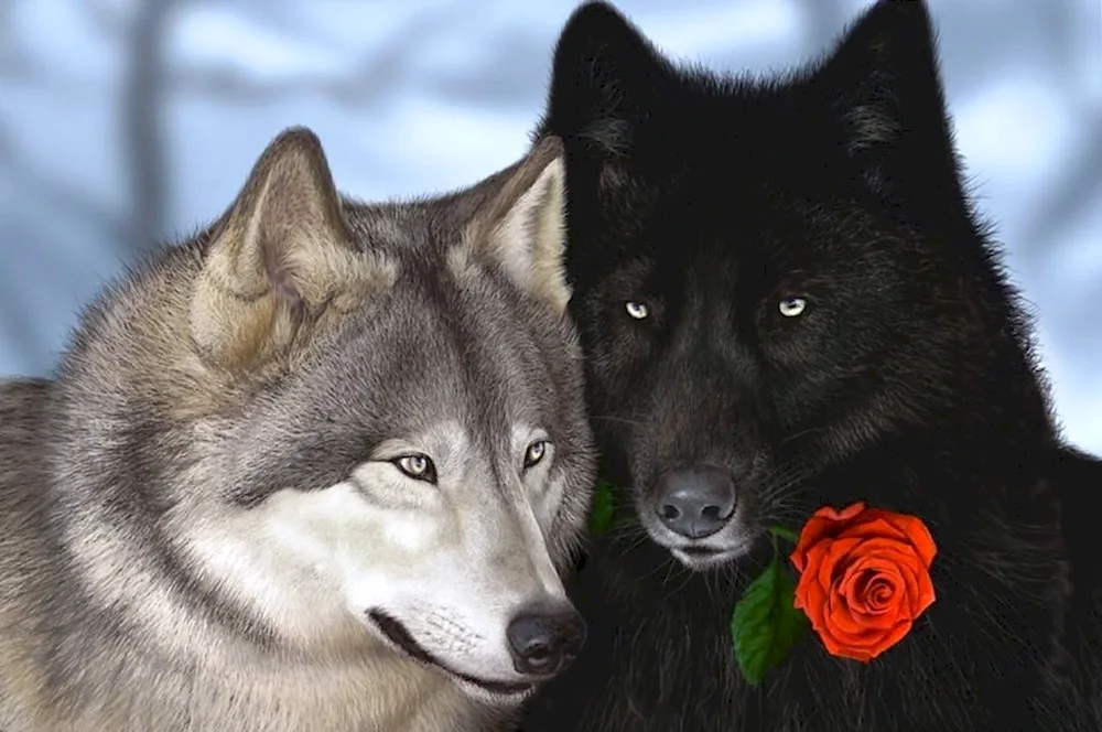 Wolf and she-wolf love