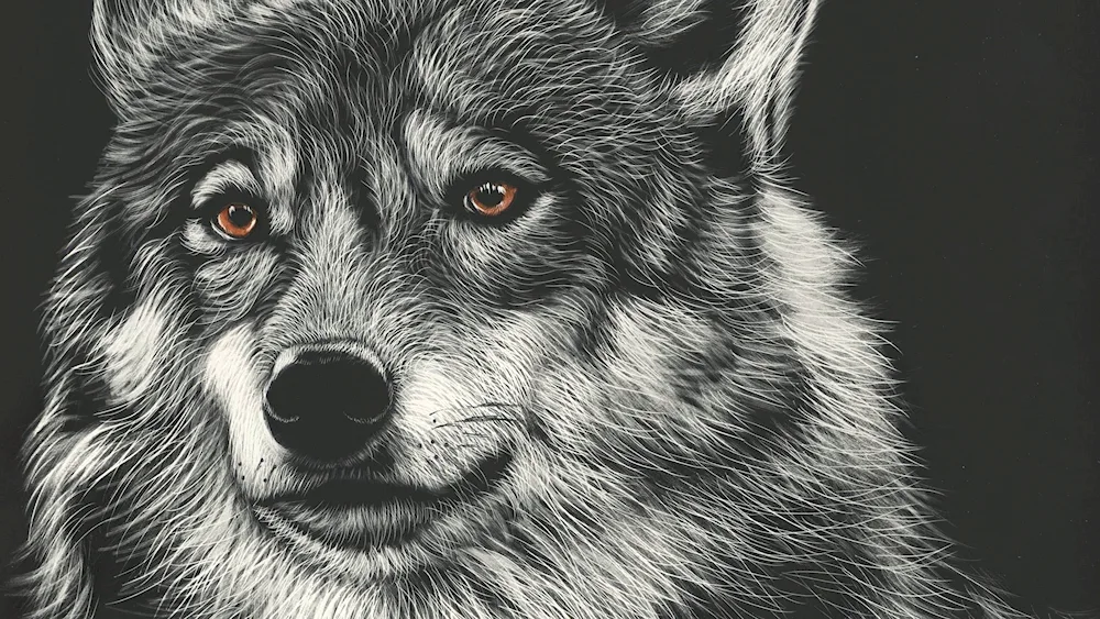 Wolf drawing