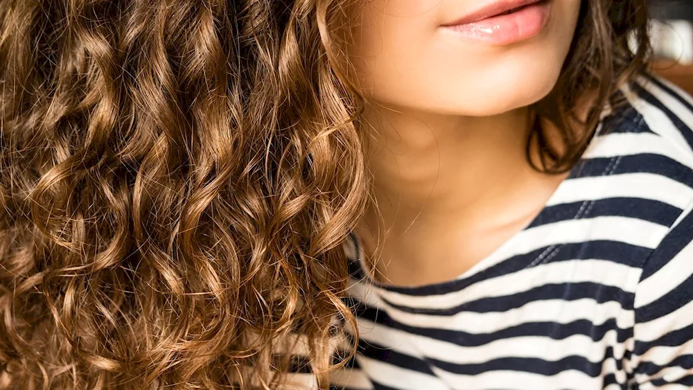 Lena curls on dark curly hair