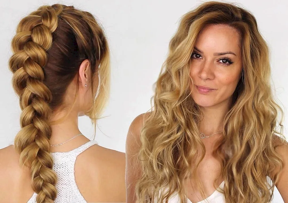 Waves from braids on long hair