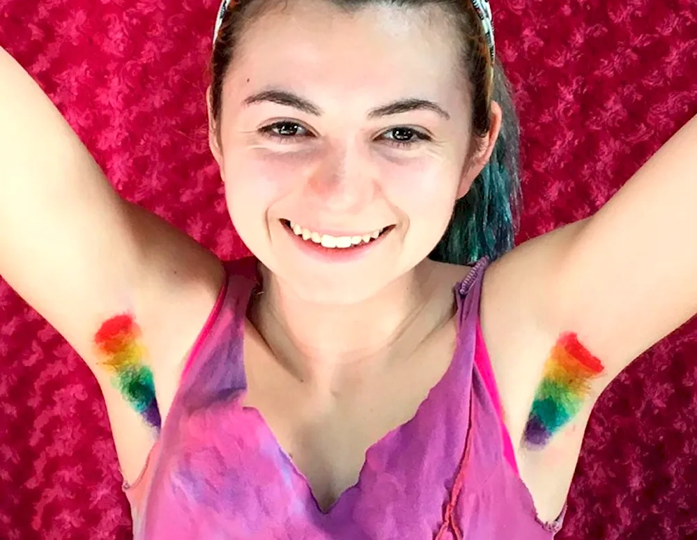 Hairy coloured armpits