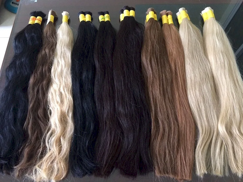Hair strands on hairpins