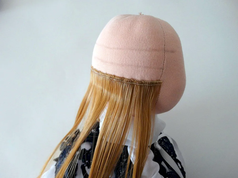Hair for textile dolls
