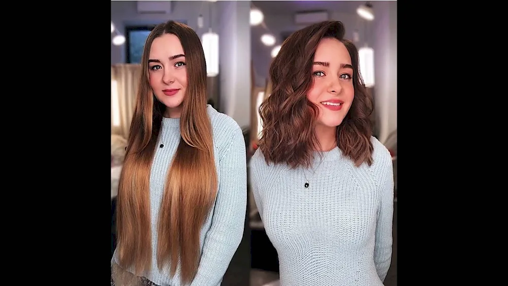 Hair before and after haircuts