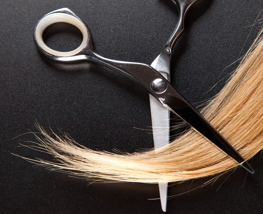 Haircutting Hair and Scissors