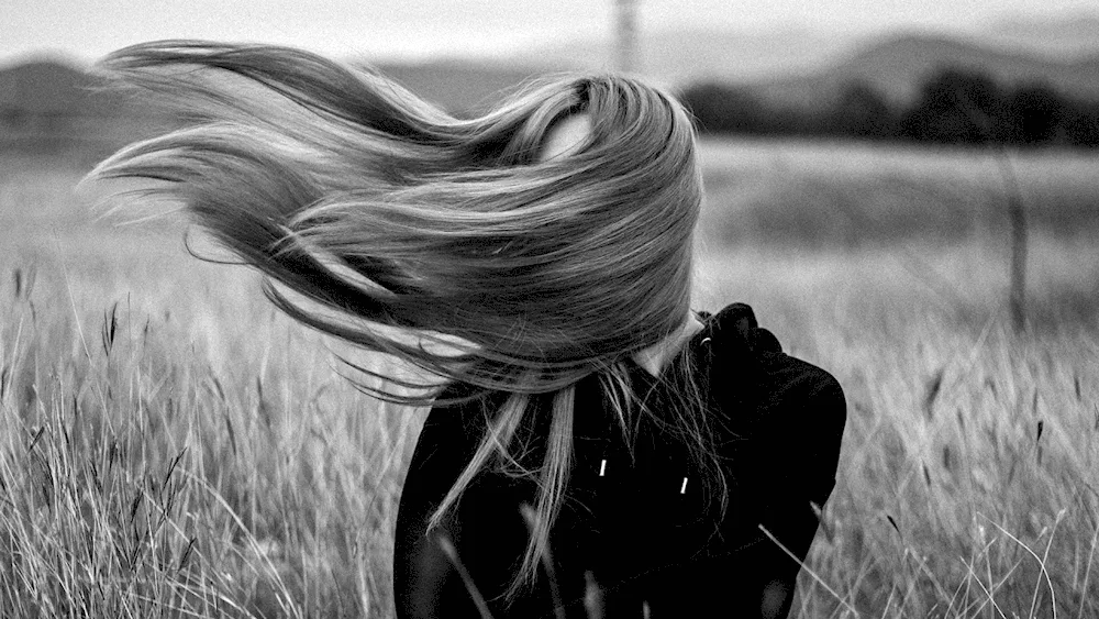 Hair in the wind