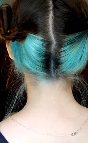 Hair Dyed on the back of the head