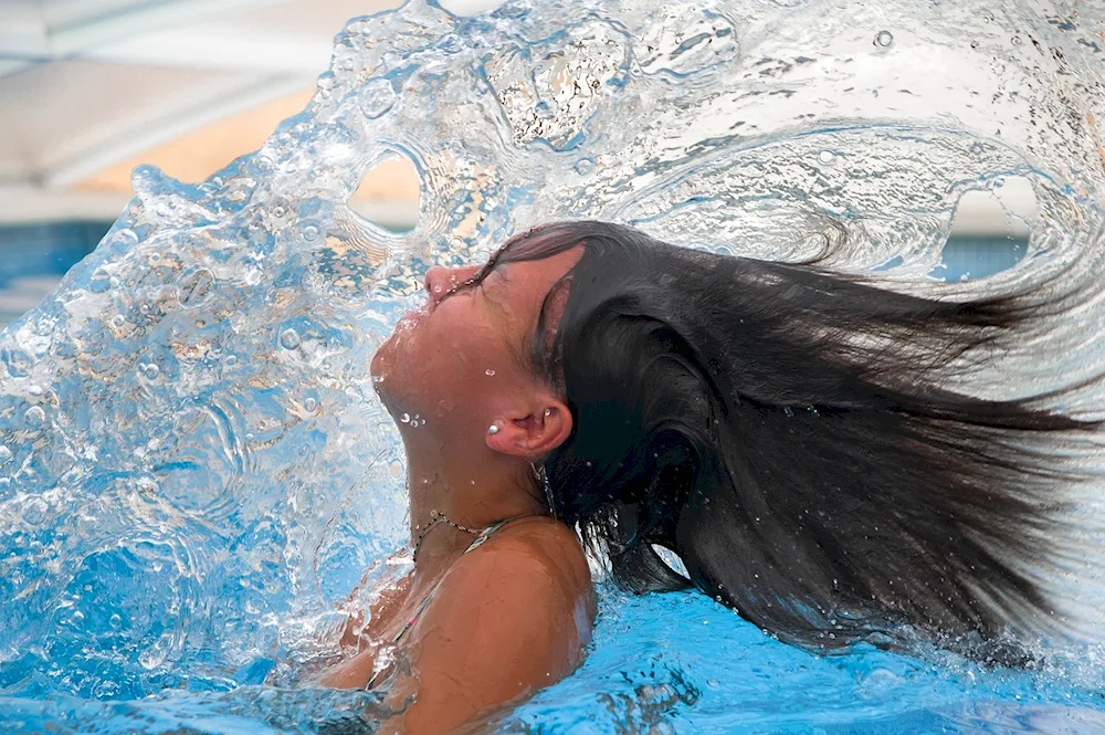 Girls in swimming caps