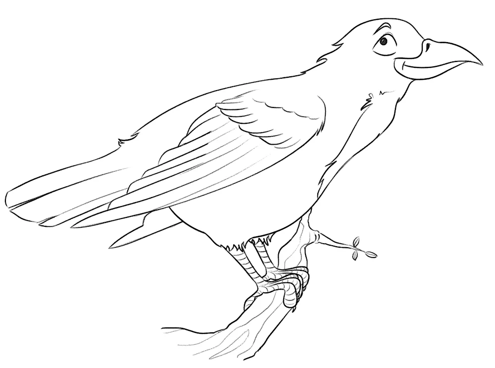 crow drawing for kids