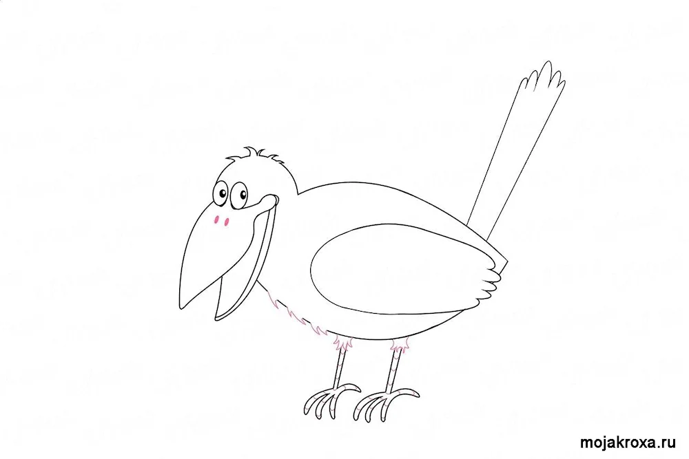 Crow pencil drawing for kids