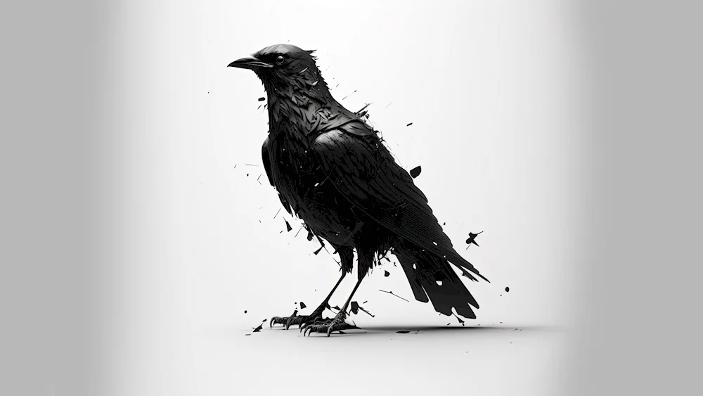 crow drawing pencil