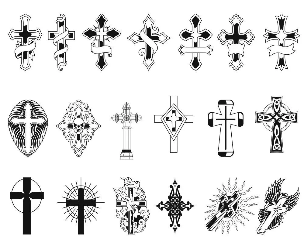 Eight-pointed Orthodox Cross Tattoo