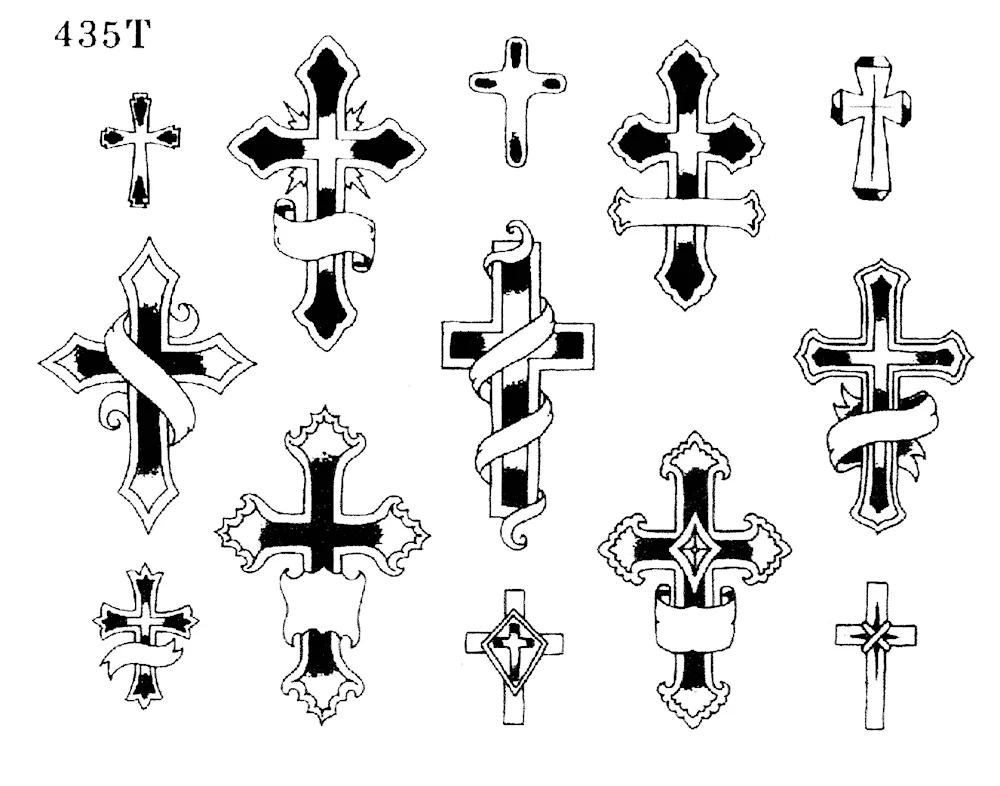 Eight-pointed orthodox cross tattoo