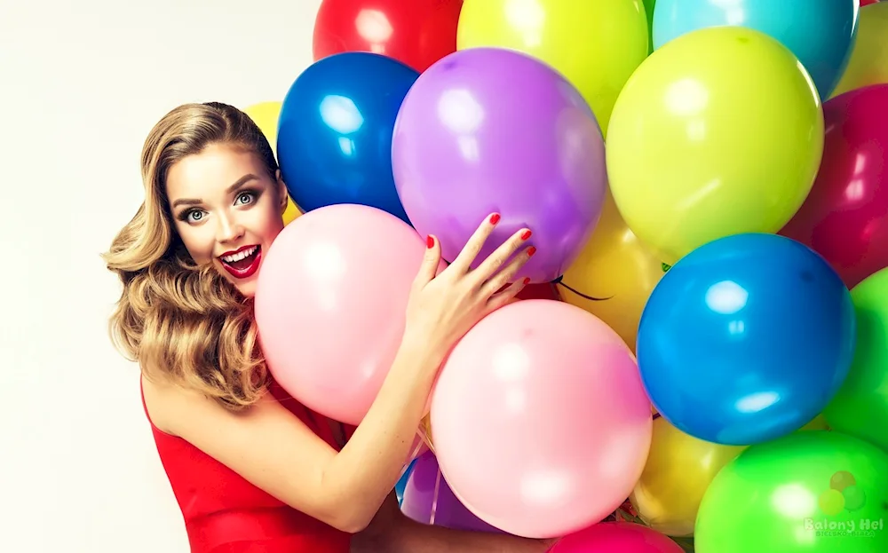 Girl with balloons