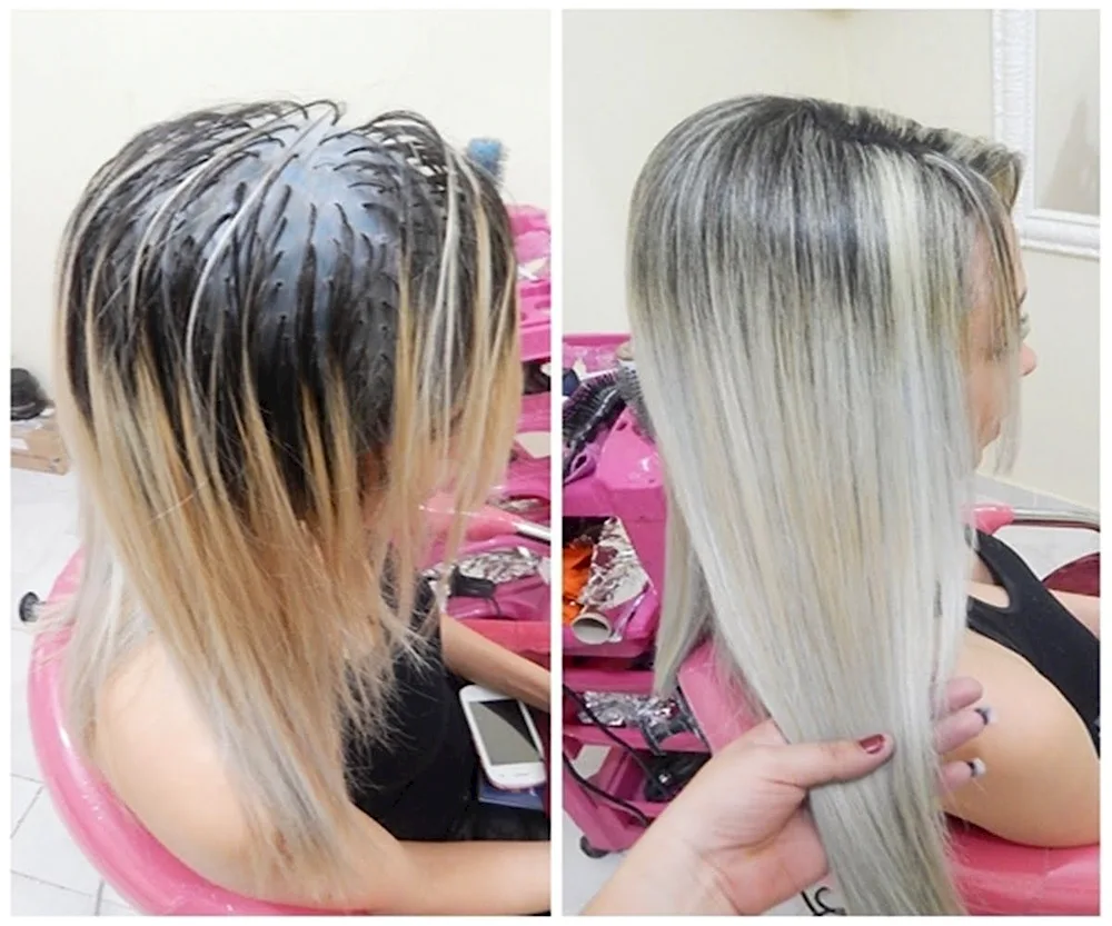 Browned out highlights on blonde hair