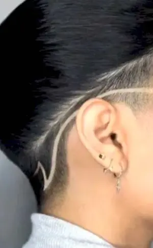 Shaved temples in girls with medium hair