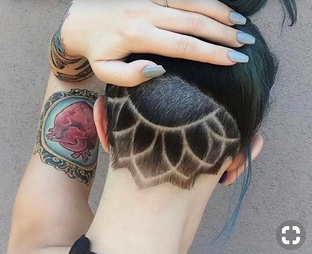 Hair tattoos on the head