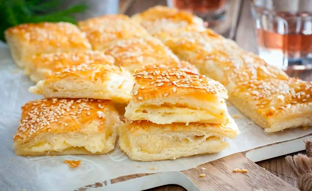 Puff pastry with plums. plums