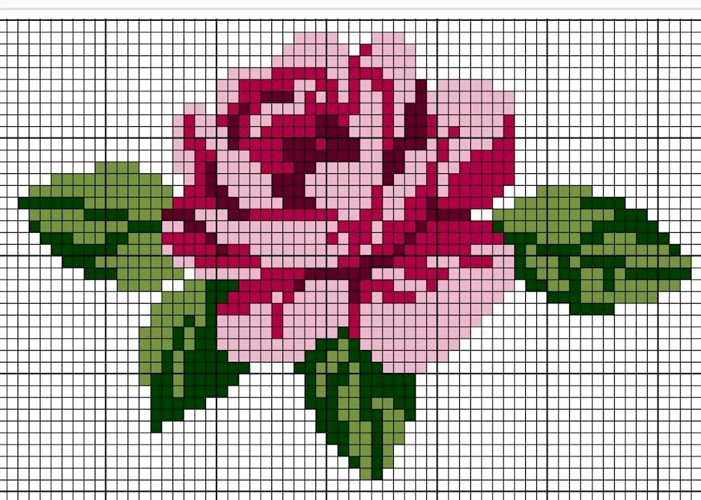 Cross stitching flowers