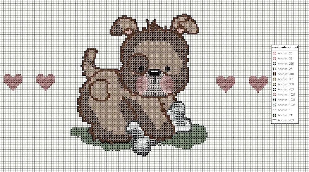 Cross stitching dogs