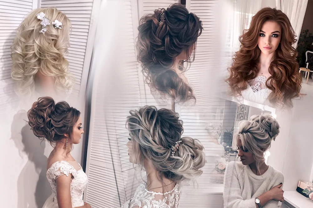 High hairstyles with curls