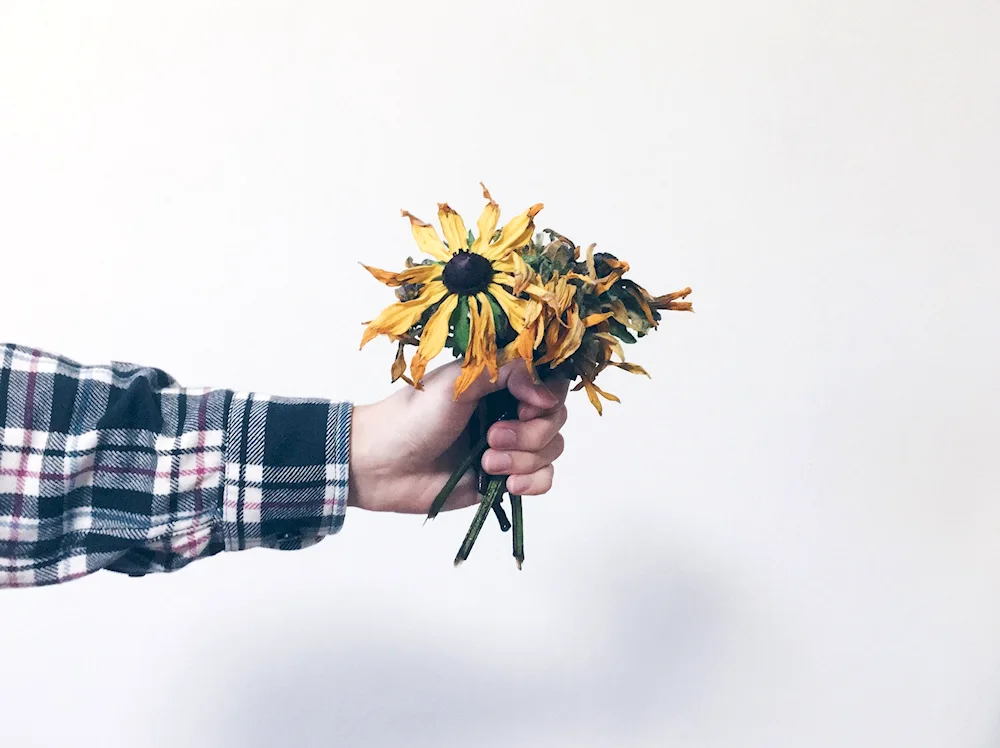 Guy with a bouquet of flowers