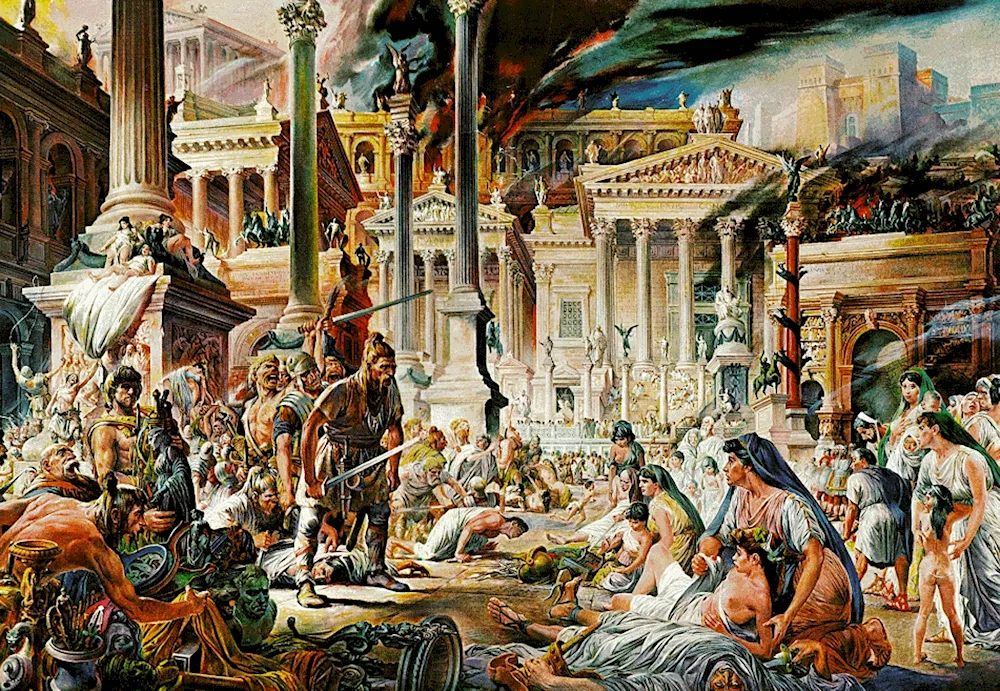 The capture of Rome by the Goths 410