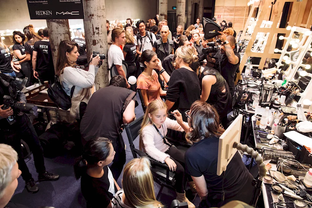 Backstage of the fashion show