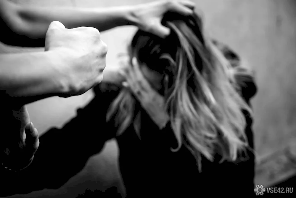 Behind the girl's hair