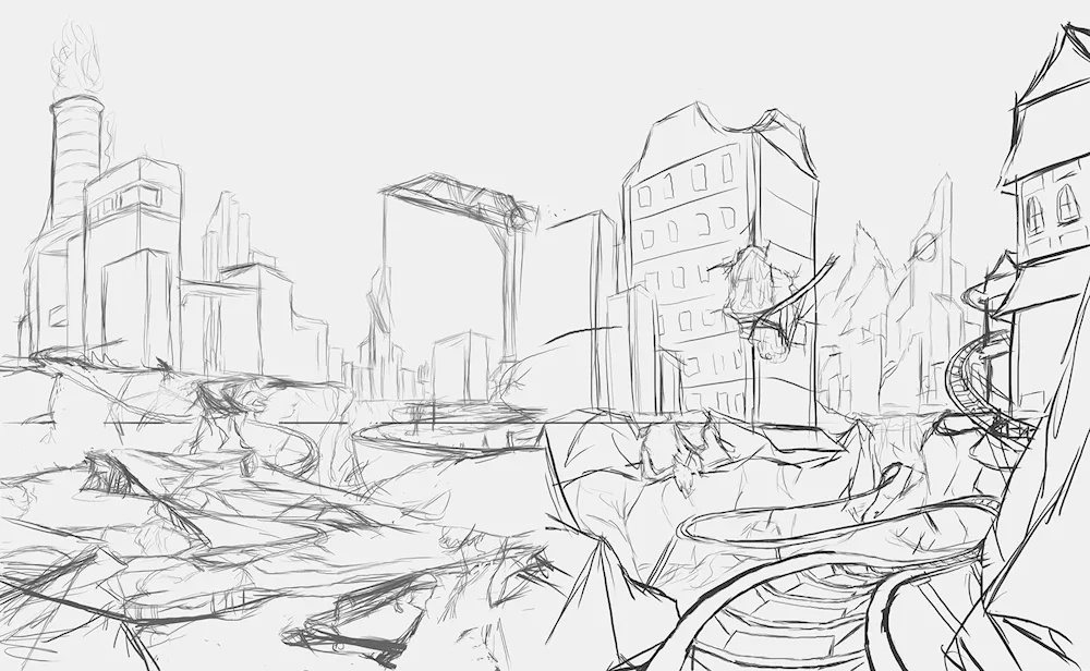Abandoned cities sketch